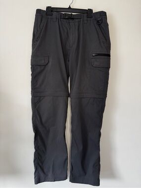 BC Clothing Cargo Pants Costco Charcoal Gray Convertible Shorts Hiking L X 34